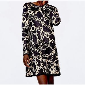 Zara Dress Chain Print Sweater Knit Size S